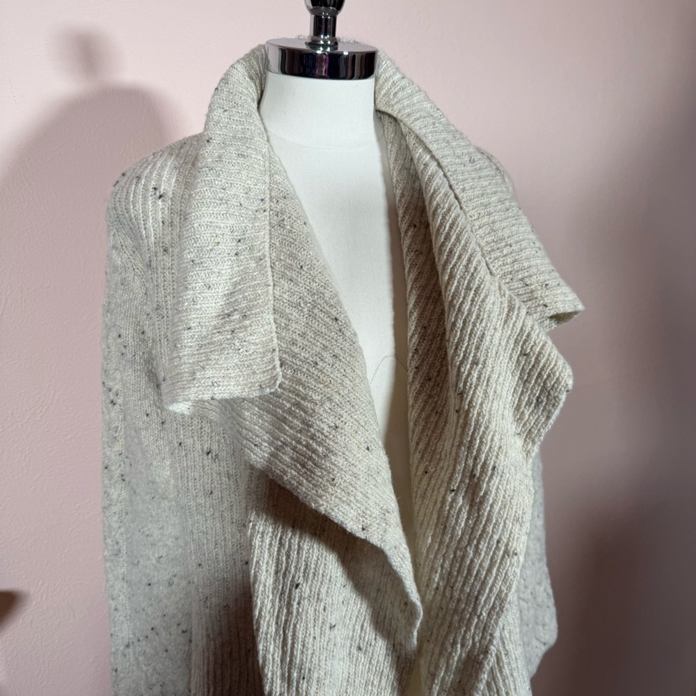 Islander Irish wool cashmere oatmeal open front cardigan Sweater small
